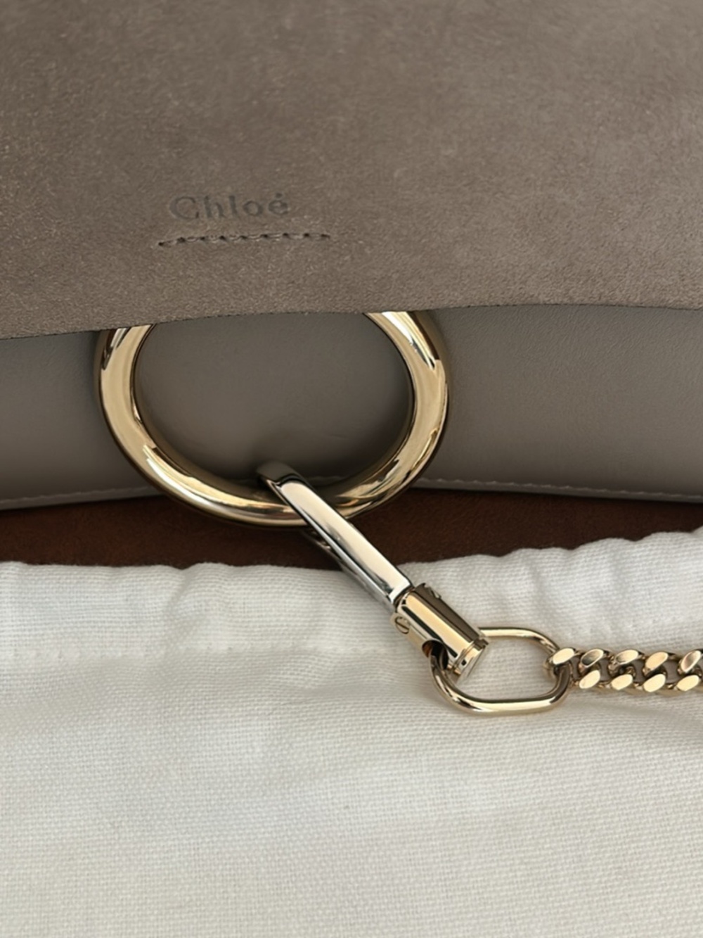 CHLOE Small Faye Leather And Suede Crossbody Bag - Picture 3 of 6